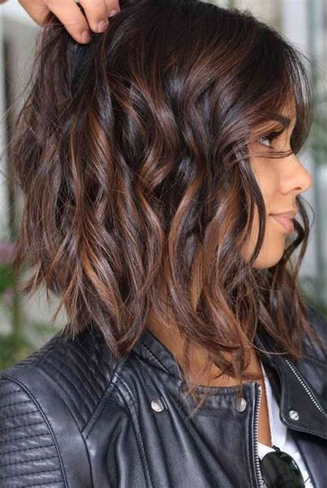 Les Plus Belles Coupes Carré Brunette Hair With Highlights Long Bob Hairstyles Long Hair Styles