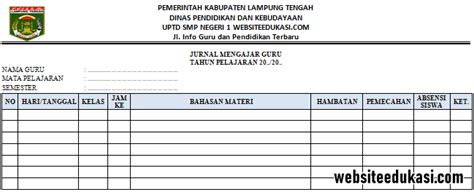 Contoh buku jurnal siswa dan guru | nur's blog