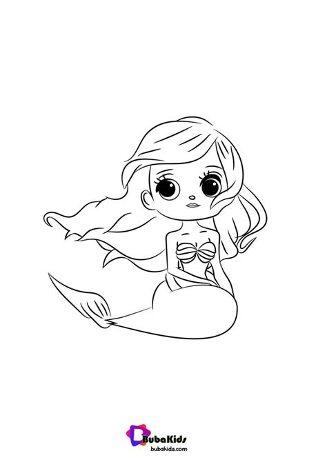 Look at this coloring page, isn't it neat? Baby Princess Ariel Coloring Pages - BubaKids.com