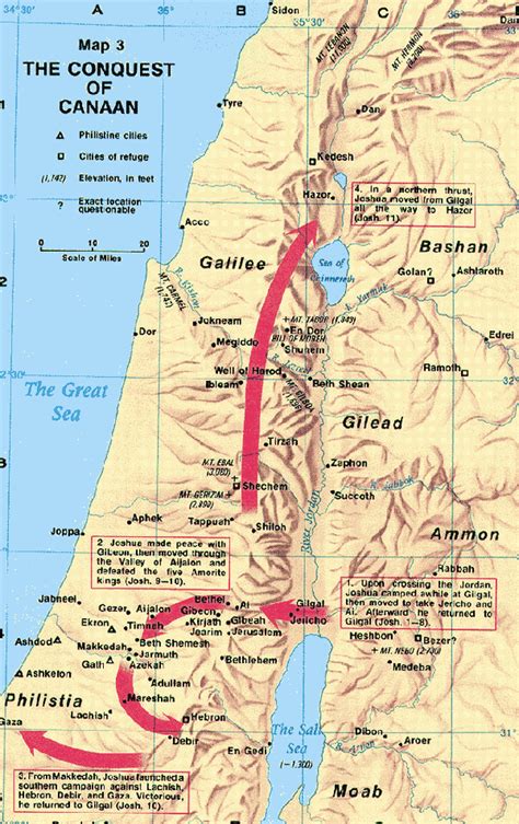 Conquest Of Canaan Charts And Maps Daily Bible Study