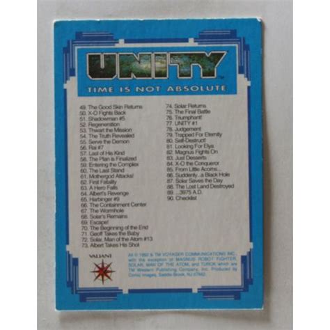 Maybe you would like to learn more about one of these? Unity Time is Not Absolute Base trading Card # 90 (A) - Comic Images 1992 034517881005 on eBid ...