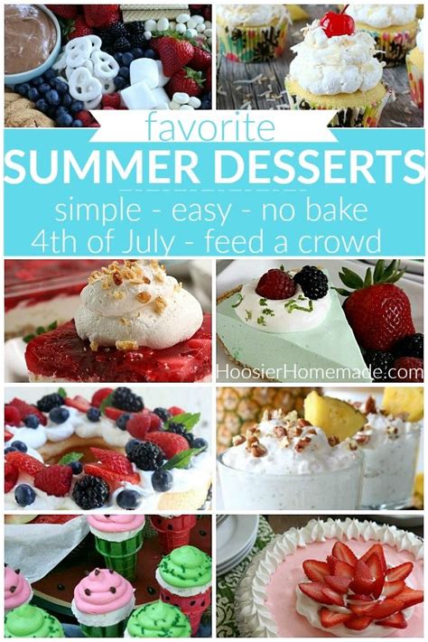 No meal is complete without dessert, and this luscious collection of dessert recipes is proof. Summer Desserts - No Bake, Recipes, Cupcakes, 4th of July, Feed a Crowd and more! | Summer ...