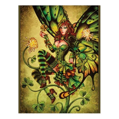 Clover Fairy Postcard Zazzle Fairy Art Irish Fairy Fairy Angel