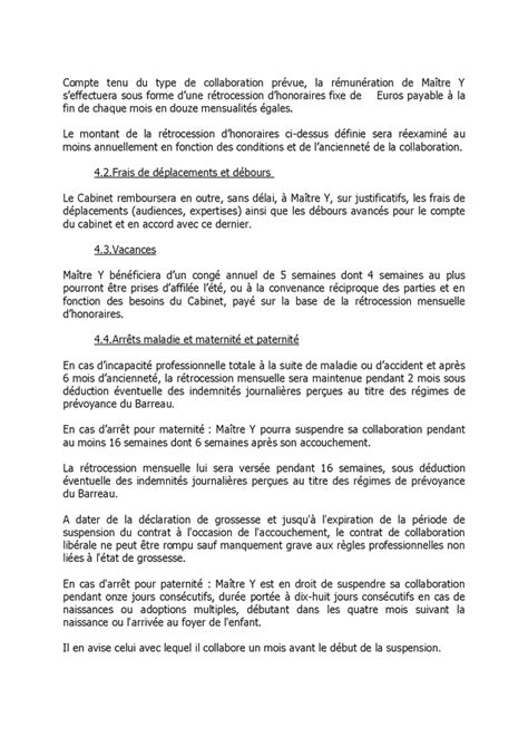 Modele De Contrat De Collaboration Le Cabinet Et L Avocat DOC PDF