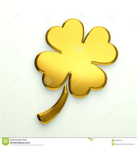 Gold Clover Logo With Four Leaves Stock Illustration Illustration Of