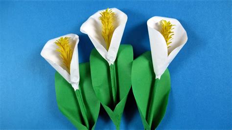 How To Make Calla Lily Paper Flower Easy Origami Flowers For Beginners