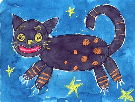We want to present some elementary drawing lessons and show you. Folk Art Cat · Art Projects for Kids