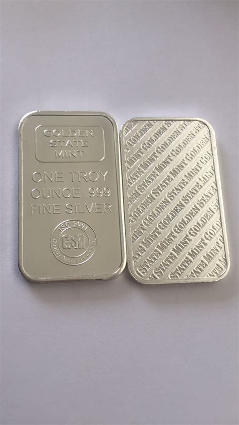 1oz Golden State Mint Silver Bars United Kingdom Ungraded The
