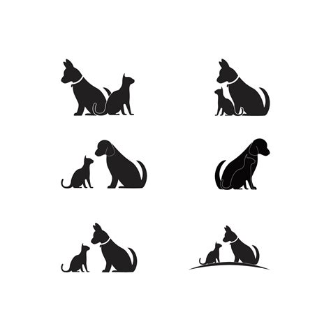 Katze Und Hund Vektor Silhouetten Logo Vorlage 4257606 Vektor Kunst Bei Vecteezy