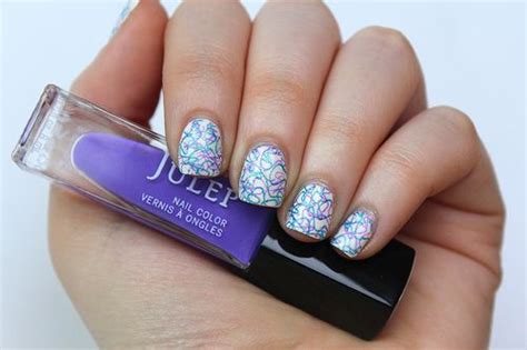 Purple And Blue Squiggly Line Manicure Livingaftermidnite Line Nail