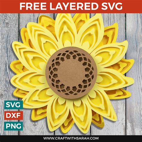 Sunflower Layered SVG | Mandala Flower Cutting File - Craft with Sarah