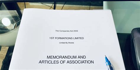 Company Memorandum And Articles Of Association 1st Formations