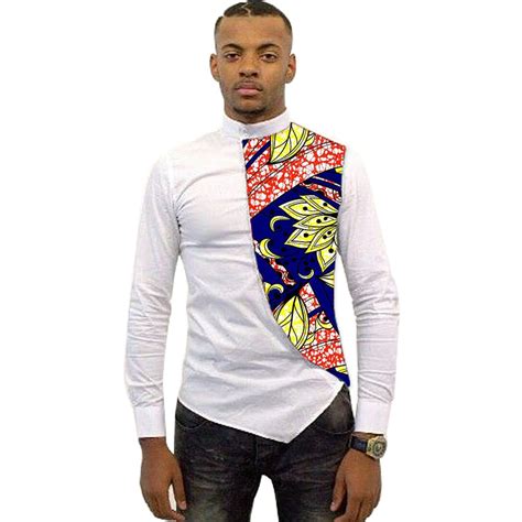 Asymmetrical Design Men Dashiki Shirt Slim Fit Male Tops Fashion Silk