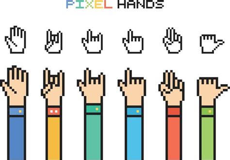 Free Vector Pixel Hands 87586 Vector Art At Vecteezy