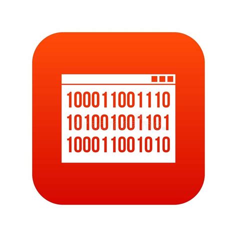 Binary Code Icon Digital Red Stock Vector Illustration Of