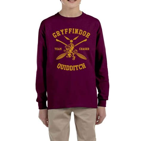 Gryffindor Chaser Quidditch Team Kid Youth Long Sleeves T Shirt Tee
