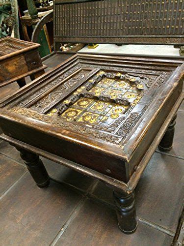 Filigree indian coffee table made from antique components. Hand Crafted Antique Old Door Indian Coffee Table ...