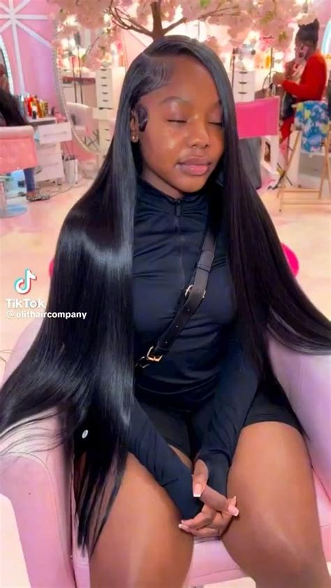 Straight Black Hair Wig With Side Part Video Straight Black Hair