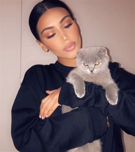 A Woman Holding A Gray Cat In Her Arms And Looking At The Camera With