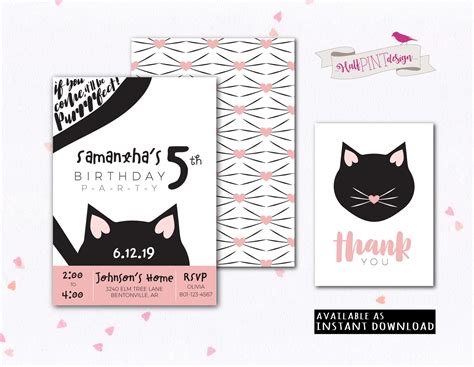 Kitty Cat Birthday Party Invitation Parties With A Cause