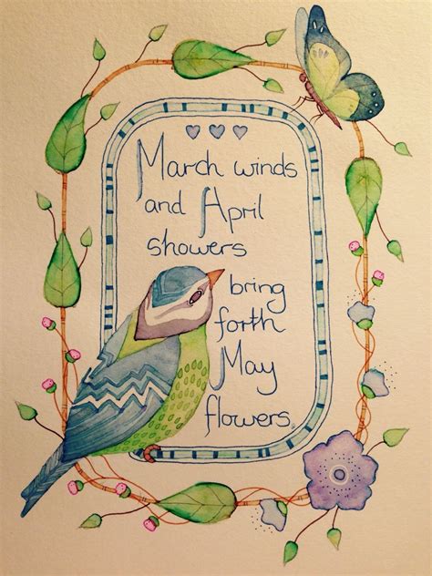 “march Winds And April Showers Bring Forth May Flowers” Old English