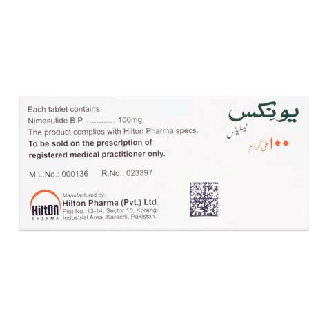 Purchase Hilton Pharma Unix Tablet 100mg 20 Pack Online At Special