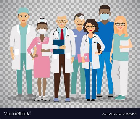 Medical Team On Transparent Background Royalty Free Vector
