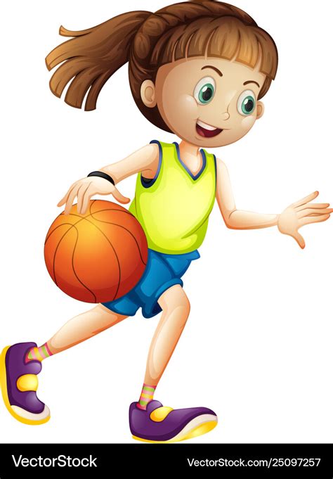 Female Basketball Player Character Royalty Free Vector Image