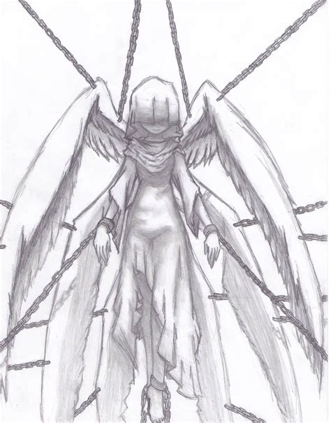 Chained Angel By Annoyingcurse25 Anime Drawings Angel Sketch Angel