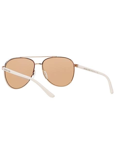 michael kors mk5007 hvar i aviator sunglasses rose gold mirror beige at john lewis and partners