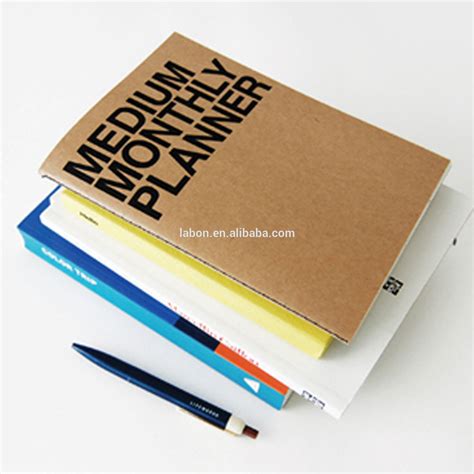 Monthly Planner Kraft Paper Cover Spiral Notebook School