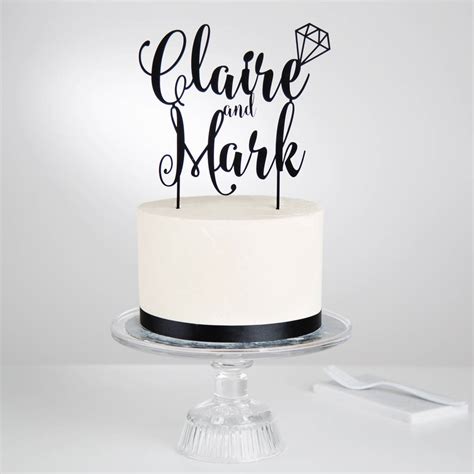 Personalised Couples Diamond Cake Topper By Twenty Seven