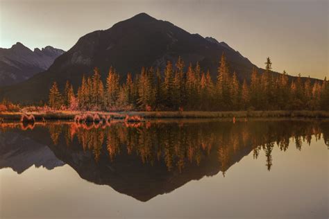 Sunrise Reflection At Vermillion Lakes Banff Alberta Vermillion
