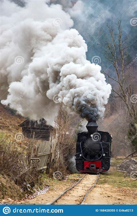 Steam Train Puffing Along The Tracks Stock Image Image Of Romania
