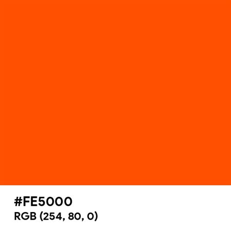 Orange Pantone Color Hex Code Is Fe5000