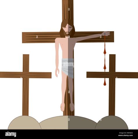 Jesus Christ Nailed The Cross Shadow Stock Vector Image And Art Alamy
