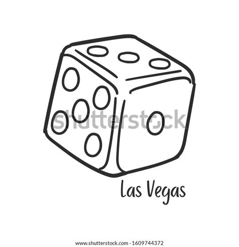 Dice Las Vegas Nevada Traditional Doodle Stock Vector Royalty Free