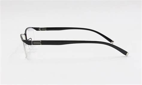 Bclear Titanium Alloy Front Rim Eyeglasses Half Frame Flexible Temple Arms Semi Rimless