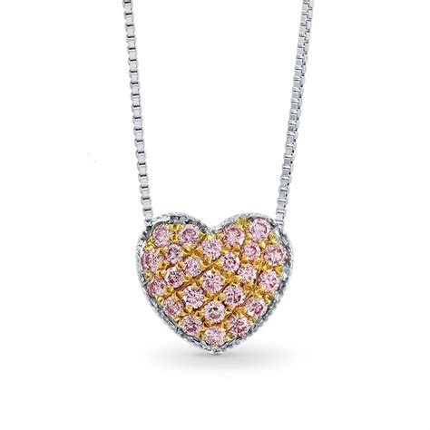 Pink Diamond Pave Heart Pendant Sku 135566 020ct Tw