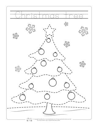 Kids uncover each of their chosen pictures (or words) that they hear the caller names. Christmas Tracing Worksheets - itsybitsyfun.com