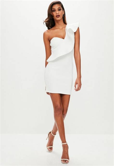 White One Shoulder Mini Dress Missguided Australia