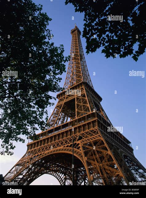 The Eiffel Tower At Dusk Paris France Europe Stock Photo Alamy
