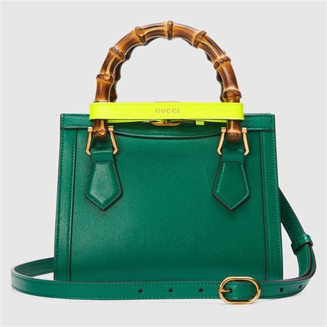 Gucci Diana Mini Tote Bag In Emerald Green Leather Gucci Uk