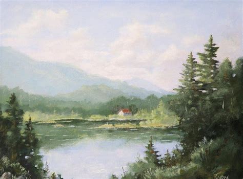 View Of The Lake Painting By Thomas Kearon Fine Art America