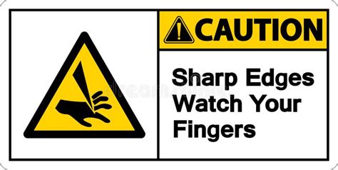 Symbol Caution Sharp Edges Watch Your Fingers Symbol Sign On White