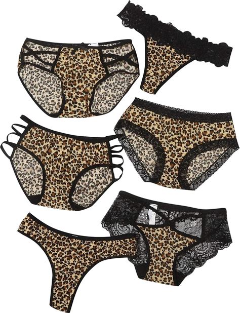 Leopard Print Women Translucent Underwear Sheer Lace Tank Lace Sexy Underpant Amazon Co Uk