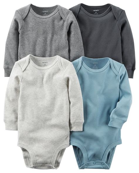 4 Pack Long Sleeve Original Bodysuits With Images Carters Baby Boys