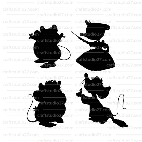 Digital Download Cinderella Mice 4 Silhouettes For Cameo Etsy