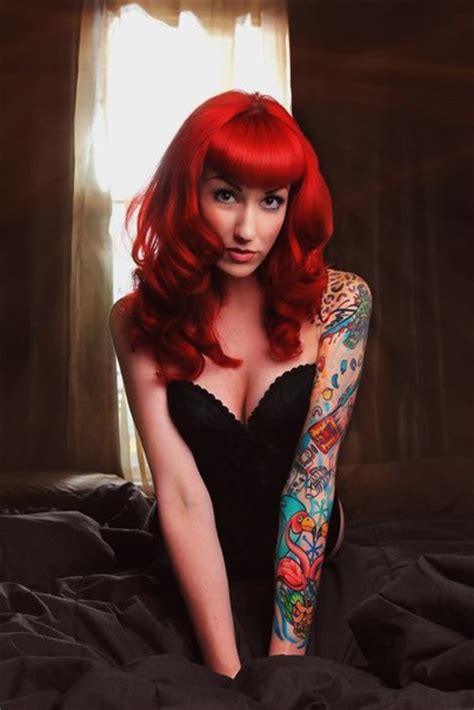 red haired pin  girl tattoo design  tattoo ideas