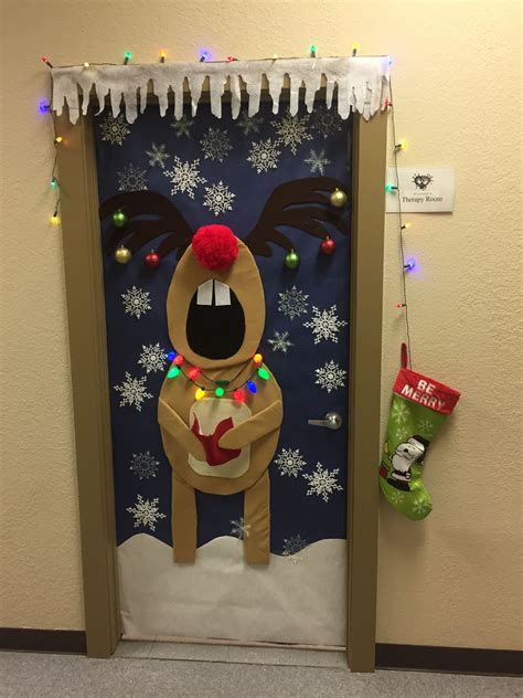 Christmas Door Contest Copycat Reindeer Christmas Door Decorating
